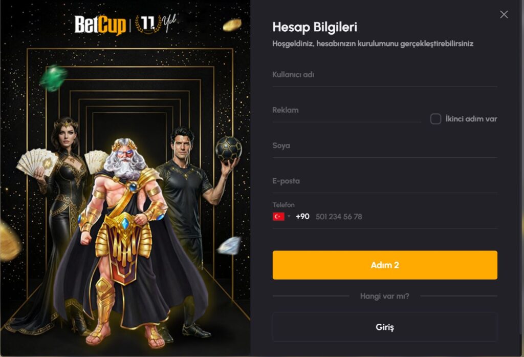 betcup üyelik